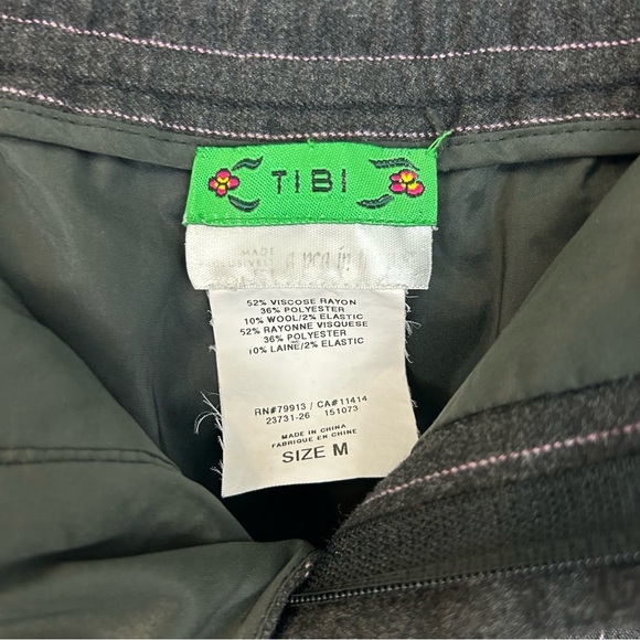 TIBI Grey and Pink Pinstripe Straight Leg Trouser Pants Size Medium - Picture 8 of 9